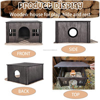 Jouets modernes en bois naturel pour hamsters, maison en bois multi-espaces pour rongeurs, cachette, villa, labyrinthe, tunnel d'exploration pour hamsters heureux