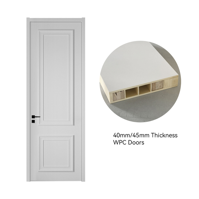 Modern 40/45mm Thick WPC Interior Door with Waterproof & Soundproof Features for Bathroom & Apartment Partition Use