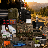 Kit de survie en plein air personnalisé pour 2 personnes, 72 heures, avec sac à dos tactique pour le camping, la randonnée et les situations d'urgence