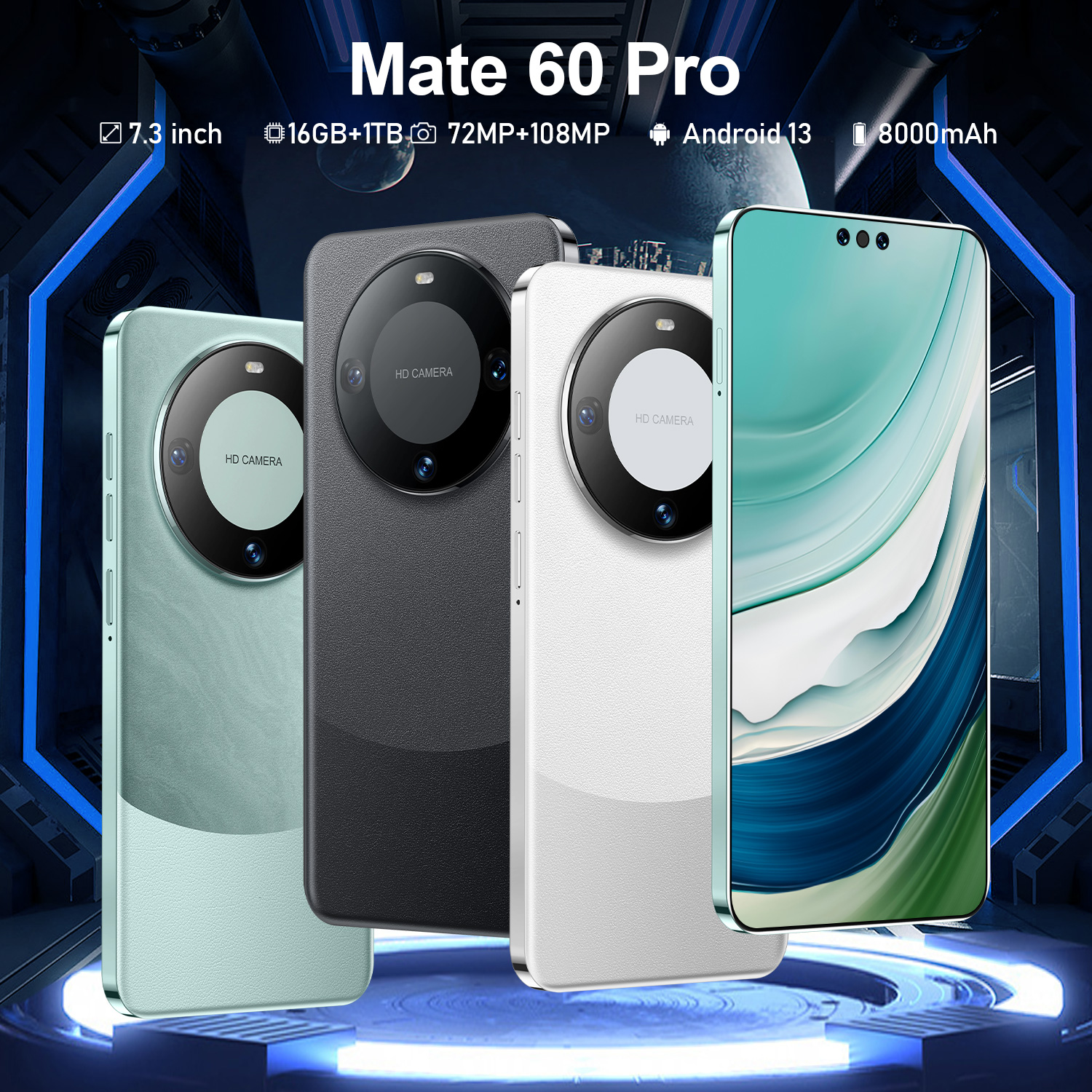 Hot Selling Original Hw Mate 60 Pro 7.3 Inch 16GB+1TB 72MP+