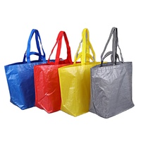 Sac fourre-tout géant en PP tissé 2026, enduit RPET, pliable, recyclable, avec logo personnalisé imprimé, sac de shopping
