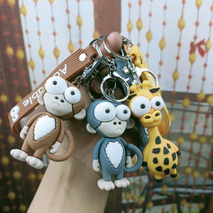 Portachiavi porta monete in gomma eco-friendly con occhi esplosivi Zebra da donna a forma di 3D grazioso portachiavi per auto da uomo coppia - Product Image 3