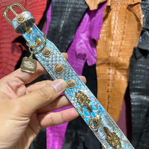 快適な牛革犬のリーシュと襟セットソリッドナイロンラインストーン付きパーソナライズされた高級犬のハーネス - Product Image 5