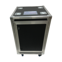 Boîtier de transport ODM/OEM 16U en zinc bleu avec portes coulissantes latérales pour amplificateurs, étanche IP67, garantie 3 ans, 4 rainures de superposition encastrées