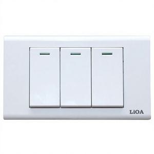 Standard 3 Gang 1 Way Electric <b>Light</b> <b>Switch</b> High Gloss PC Flame Retardant <b>Wall</b> <b>Switch</b> for Vietnam Market Projects - Product Image 2