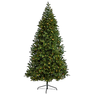 7 ft Pre-Lit Fir Artificial Christmas <b>Tree</b> PE Mixed PVC Xmas <b>Tree</b> with LED <b>Lights</b> Stand - Product Image 1
