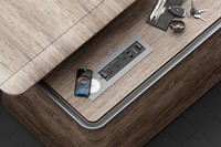 Prise de table JOYE avec câble rotatif intégré, en alliage d'aluminium, 10A, avec 2 ports USB, 110-240V, chargeur sans fil