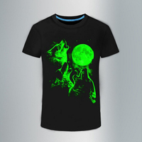 Mode Hot Selling Lichtgevende T-Shirt Custom Zeefdruk Ontwerp Logo Glow At Night Up Up Oversized Heren Tshirt