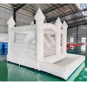 Gorila inflable de la boda del castillo animoso comercial blanco con tobogán, casa de despedida del partido - Product Image 1