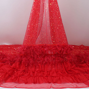 Marrone matrimonio prezzo stock disponibili paillettes finto perline taglio tessuto piuma sfondo bohomeian tessuto piuma di struzzo - Product Image 4
