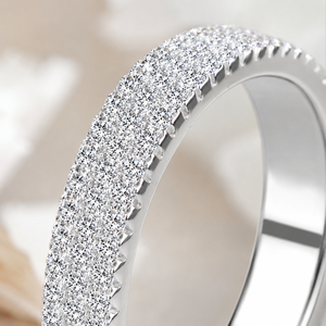 Anello a Forma di Ruota con Tre File di Zirconi, Design Creativo, Fascia Rotonda per Donna, Ideale per Feste - Product Image 4