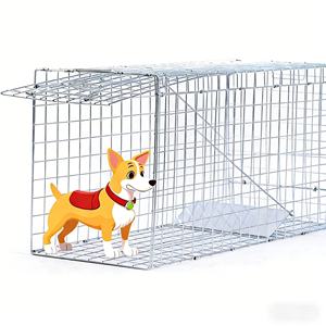 Piège à animaux automatique pliable 78*31*28cm, haute sensibilité, en fer, pour ratons laveurs, renards, blémys <span class=keywords><strong>et</strong></span> contrôle de la faune. - Product Image 1