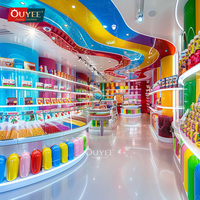 Design d'intérieur de confiserie, décoration personnalisée de magasin de bonbons, comptoir d'exposition de snacks, vitrine de bonbons, étagère d'exposition de snacks