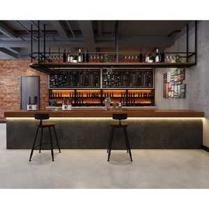 Tùy Chỉnh Sang Trọng Gỗ L Hình Dạng Phía Trước Thanh Toán Truy Cập Nhà Hàng Tiếp Nhận Bàn Cho Cà Phê Cửa Hàng Rượu Vang Thanh Khách Sạn - Product Image 1