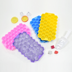 Honeycomb Silicone Ice <b>Cube</b> Tray 37 Cavities Pink Blue Yellow Purple Family Party Use - Product Image 1