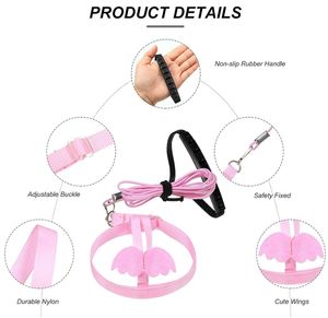 Mascota loro pájaro arnés correa ajustable pájaro vuelo arnés cuerda de tracción con lindo ala para loros - Product Image 4