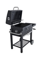 Gril de Barbecue de chariot de baril de jardin résistant gril de Barbecue de fumeur extérieur gril de BBQ de charbon de bois avec la table latérale
