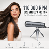 Sèche-cheveux portable INOVAXION, gain de place, 110000 tr/min, haute vitesse, sèche-cheveux sur pied, mains libres, pour enfants