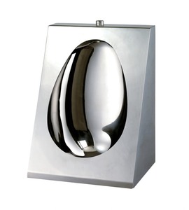 Urinoir mural ovale en acier inoxydable finition chromée, design industriel facile à nettoyer, lavabo de salle de bain - Product Image 5