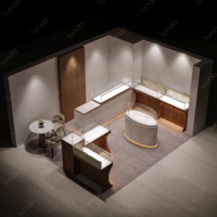 Vitrine de présentation de bijoux en verre sans cadre Sundo, comptoir de magasin de bijouterie, armoire en bois et pierre, fabrication sur mesure pour la vente au détail
