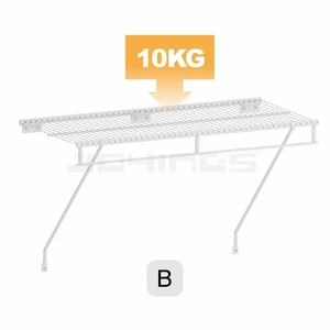 Kit d'étagères en fil métallique moderne avec quincaillerie Étagère murale en fil métallique de haute qualité pour placard en <span class=keywords><strong>vinyle</strong></span> blanc pour garde-manger <span class=keywords><strong>Rangement</strong></span> utilitaire - Product Image 2