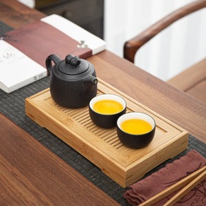 Bamboo <b>Tea</b> Tray Rectangular Mini Size For Kung Fu <b>Tea</b> <b>Sets</b> Household Use Elegant Design - Product Image 2