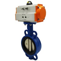 Vanne papillon pneumatique à double action à rappel par ressort, type Wafer, DN200 DN100 PN16, 8 pouces, avec actionneur de contrôle en PTFE, base complète