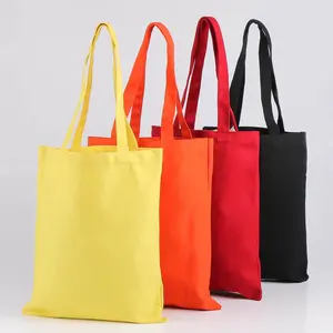Custom Logo Wholesale Reusable Eco Friendly Large Grocery Packaging Colorful Tote Canvas Bag