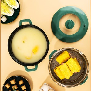 2025 Новая электрическая мини-кастрюля электрическая сковородка с отпаривателем, электрический горячий горшок с антипригарным покрытием из нержавеющей стали - Product Image 5