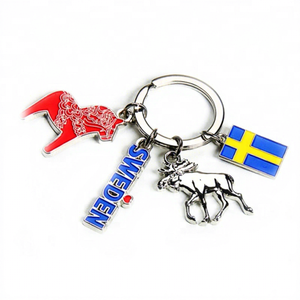 Porte-clés souvenir à breloques suédoises en gros Logo personnalisé Porte-clés orignal suédois Porte-clés cheval Dala pour approvisionnement en cadeaux touristiques - Product Image 1