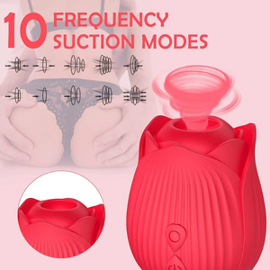 Vibrateur Sexuel Rouge 3-en-1 Étanche Multi-Vitesses pour Point G et Clitoris, avec Dildo Design <span class=keywords><strong>Rose</strong></span> - Prix de Gros - Product Image 2