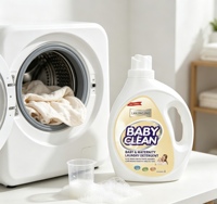 Lessive liquide pour bébé en marque blanche 2L, jetable, portable, à base de plantes, écologique, hypoallergénique, douce pour les vêtements de bébé