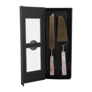 Stone And Metal Handle Cake Knife And <b>Serving</b> <b>Spoon</b> For Dining And Hosting Decorative Serveware Kitchen Accessories - Product Image 3