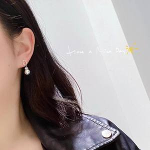 22528 Pendientes de Perlas DIY, Nuevo Diseño de Moda, Base Vacía de Plata S925 con Cuentas Redondas de 9-13 mm - Product Image 3