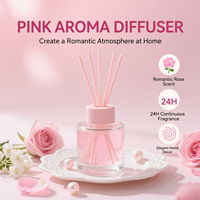Cadeau de la Saint-Valentin, diffuseur de parfum à l'huile de rose, diffuseur de parfum à roseaux, bouteille en verre, décoration, huile essentielle sans feu, longue durée
