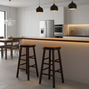 Ensemble de 2 tabourets pivotants Shelby en noyer pour salle à manger - Product Image 2