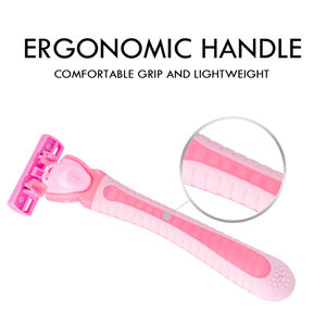 Pearl Max, dernière vente, mini <span class=keywords><strong>rasoir</strong></span> pour femmes, <span class=keywords><strong>rasoir</strong></span> à poils sous les bras, acier inoxydable, 3 lames, manche en caoutchouc, <span class=keywords><strong>rasoir</strong></span> de barbier - Product Image 6