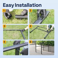 2er-Pack Außen- & Innen-5-Stufen-Treppengeländer aus Verzinktem Stahl, Schwarzes Ovales Handlaufsystem für Veranda, Terrasse, Treppen & Garten, Wasser- & Rostbeständig