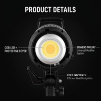 Lumière vidéo LED professionnelle SY-BK500 500W, 250 000 Lux, lumière du soleil de studio ultra-lumineuse, 3200-5500K, lumière de photographie COB bicolore