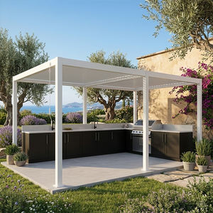 Cocina Exterior <span class=keywords><strong>de</strong></span> Acero Inoxidable Estilo Europeo con Gazebo <span class=keywords><strong>de</strong></span> Aluminio, Cocina Exterior Personalizada Resistente al Moho, <span class=keywords><strong>Isla</strong></span> <span class=keywords><strong>de</strong></span> Barbacoa para Patio - Product Image 1