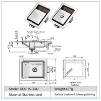 Poignée de remplacement avec serrure à palette en acier inoxydable pour boîte à outils de camion, remorque, UTV, VTT, camion