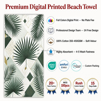 100% Cotton Beach Towel Custom Printed Logo Quick Dry Soft Absorbent Large Size for Summer Beach Party Towel