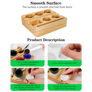 Offre Spéciale 1 ensemble de Capsules de café en bois de caoutchouc outil de remplissage avec 60 pièces joints support de dosettes de café pour dosettes d'origine <span class=keywords><strong>Nespresso</strong></span> - Product Image 6