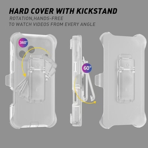 Casing ponsel pelindung Robot kasar 3 dalam 1, casing penutup tahan guncangan dengan sabuk klip untuk iPhone 11 12 13 14 15 16 Pro Max 17 Air 17 Pro - Product Image 2