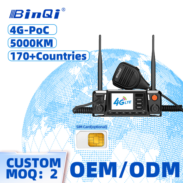 BinQi BQ-8900-2 Powerful Group Call 4G LTE POC Vehicle Mounted Long Range GPS IPx4 Water Resistant Two Way Radio Walkie Talkie