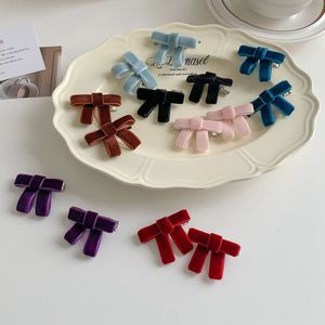 Fancy Velvet Mini Ribbon <b>Bow</b> Hair <b>Clips</b> for Girls-Daily Use - Product Image 1