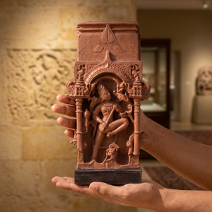 Escultura Clásica de Destructor de Demonios Elefantes – Panel de Santuario Antiguo del Siglo X - Product Image 1