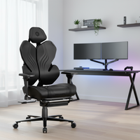 Chaise de jeu pivotante professionnelle pour le gaming, en tissu, avec structure en acier, inclinable, design ergonomique, repose-pieds, hauteur réglable pour ordinateur