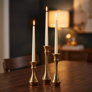 Portavelas de Latón Hecho a Mano, Delicado y Sólido, Candelabro de Latón, Soporte para Velas de Latón, Decorativo, DMB-107 - Product Image 3