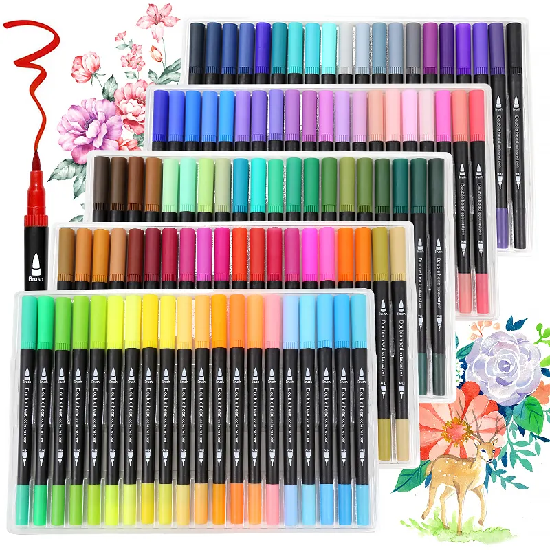 Factory Direct Sales 60 Colors Fine Point Dual Tip Sketch Marker Marker Pens Sketch Marker